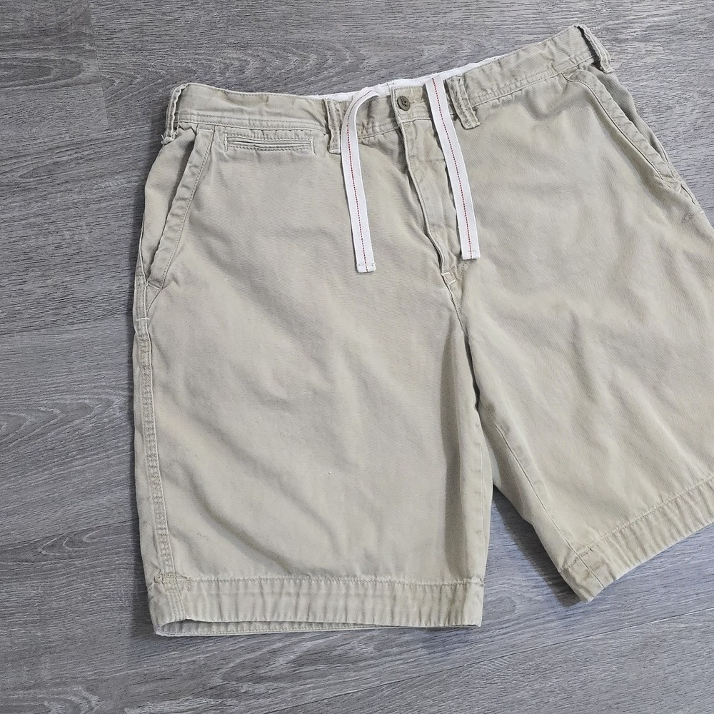 VTG Polo Ralph Lauren Bermuda Chino Shorts Drawstring Talon Zip Flap Pockets 35 - Picture 2 of 14